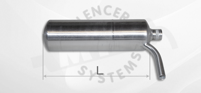 Drei - Kammern - Aluminium Schalldämpfer mit Frontein - und auslass (kurze Version)